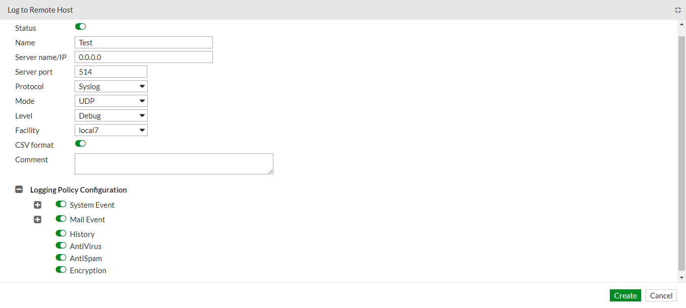 Fortinet FortiMail Syslog Server